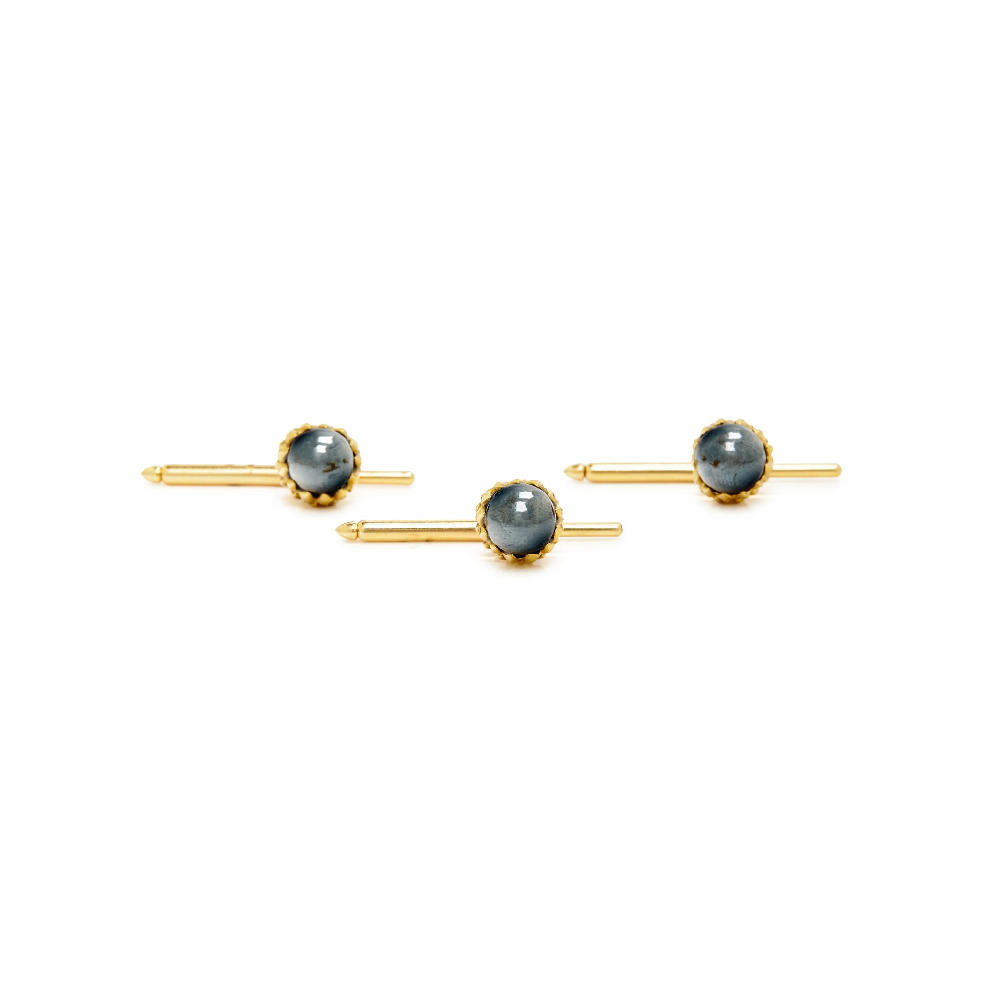 TIFFANY & CO., SCHLUMBERGER, YELLOW GOLD AND HEMATITE 'ACORN' DRESS SET