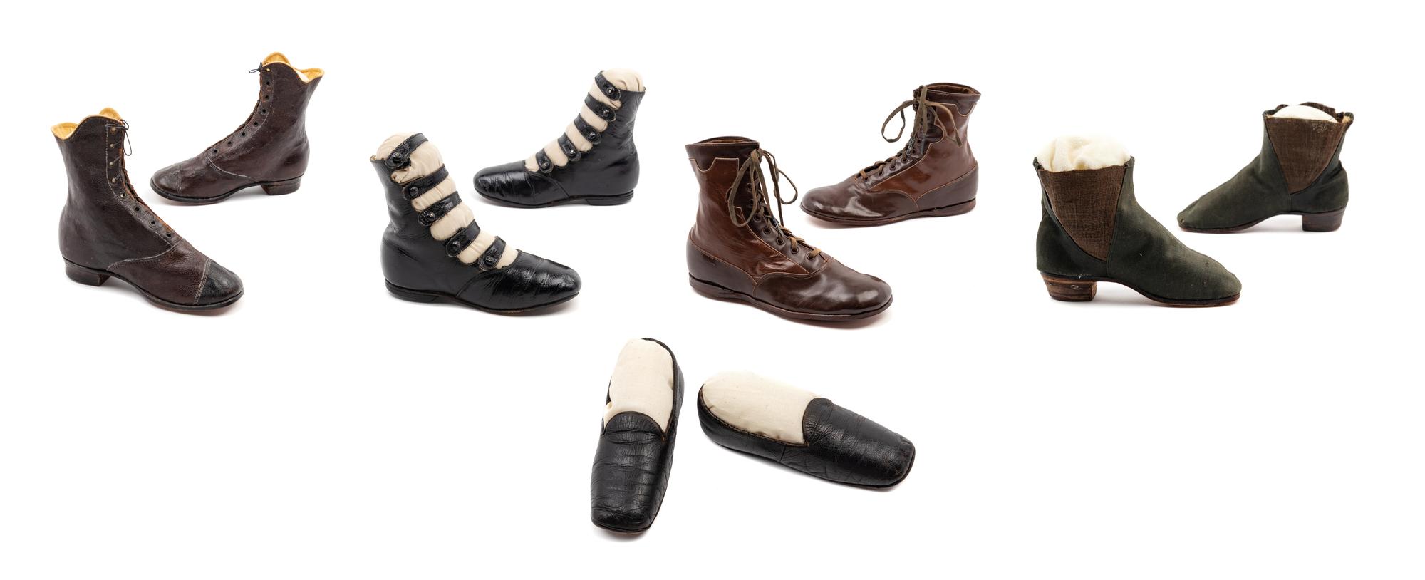 Collection of Five Pairs of Children's Shoes, 19th and Early 20th Century