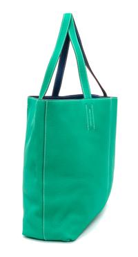 An Hermes Bleu Thalassa/Menthe 45cm Taurillon Clemence Double Sens Tote, 17.5" x 15.5" x 5".