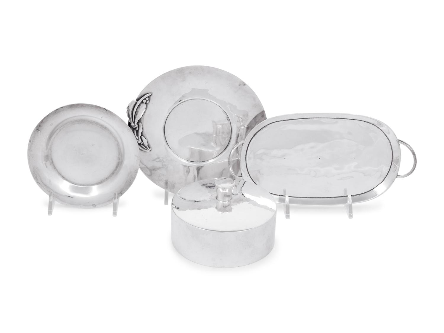 A Group of Five Mexican Silver Table Articles