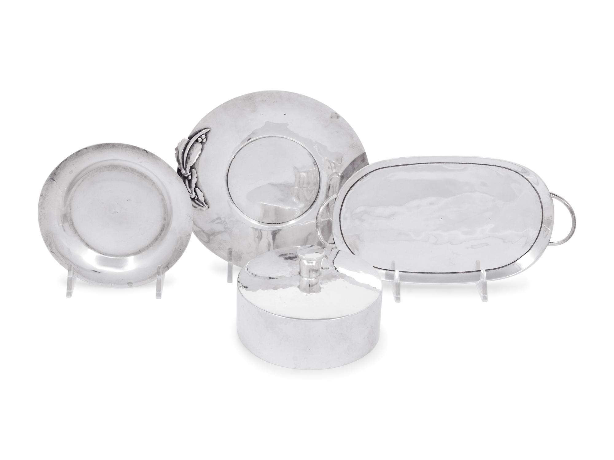 A Group of Five Mexican Silver Table Articles