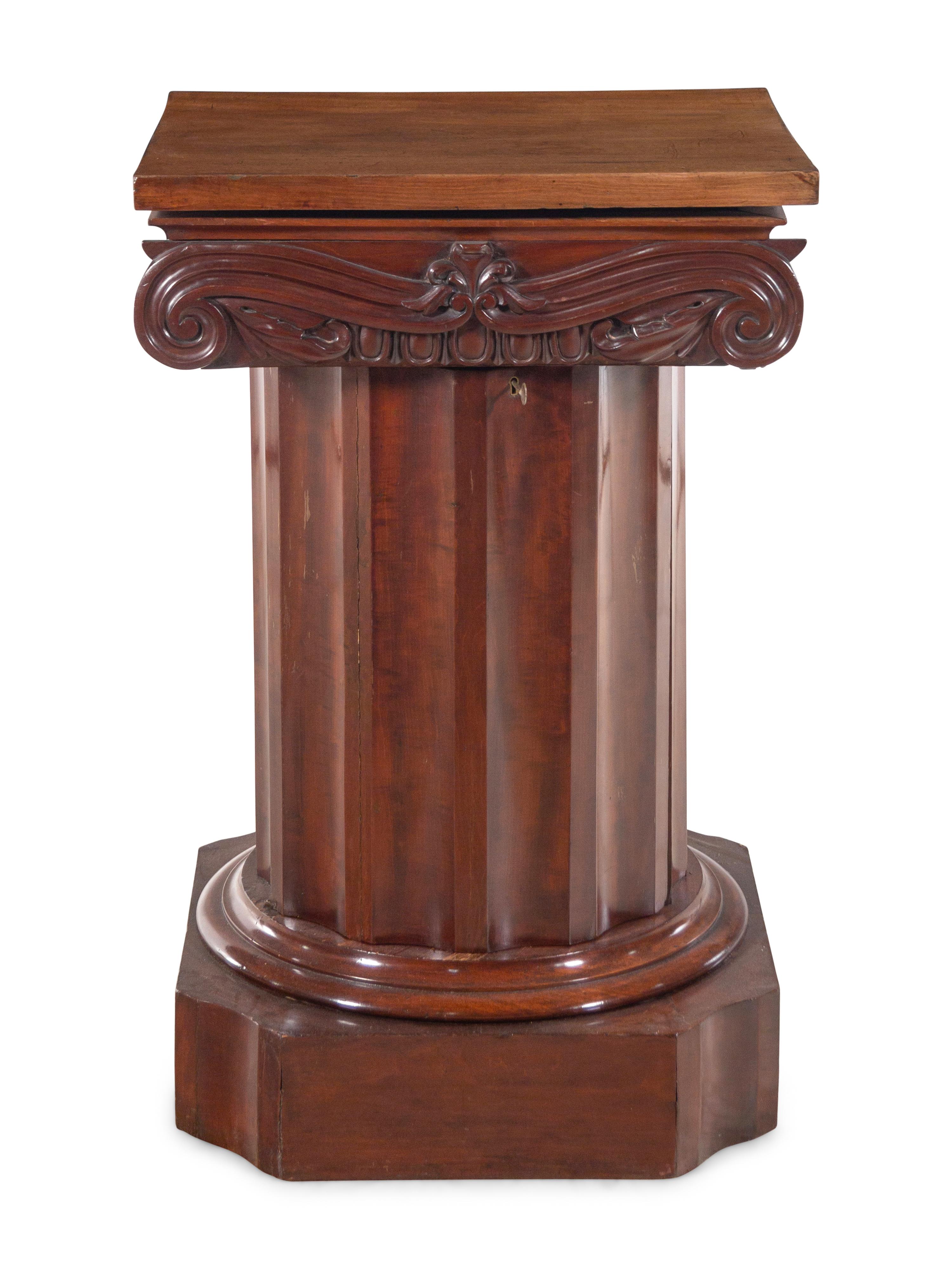 A German Mahogany Pedestal Washstand