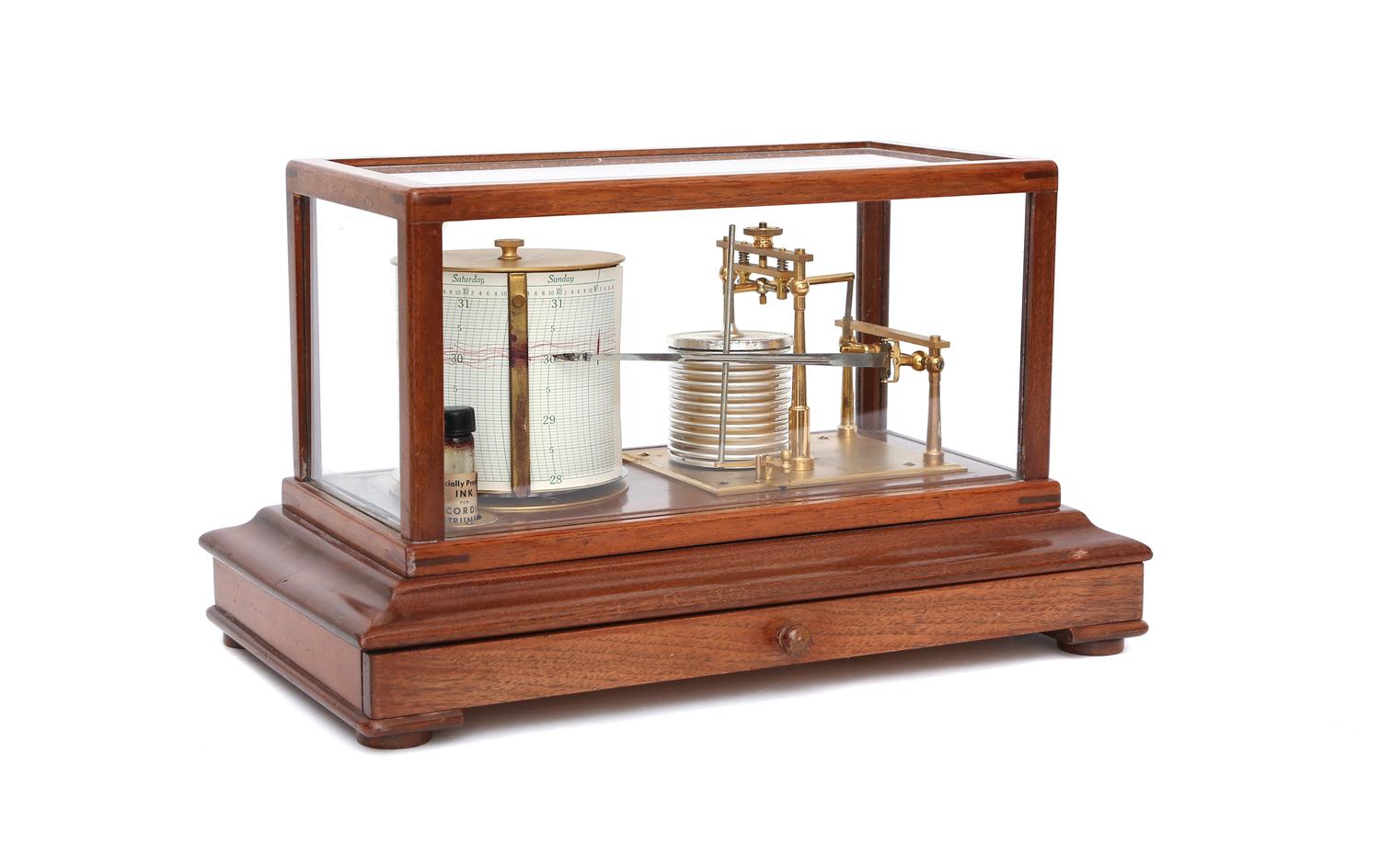 An English Short & Mason, London Barograph Height 8 1/2 x width 14 1/2 x depth 8 1/2 inches. — EARLY 20TH CENTURY
