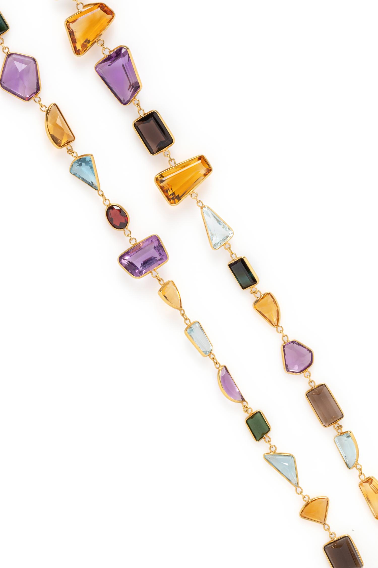 H. STERN, YELLOW GOLD AND MULTIGEM NECKLACE