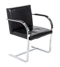 A Ludwig Mies van der Rohe Chrome Brno Chair Height 31 1/4 inches.