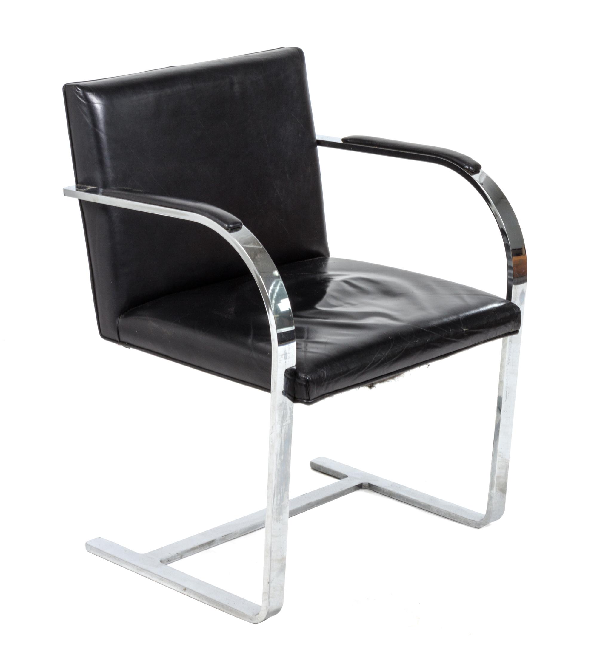 A Ludwig Mies van der Rohe Chrome Brno Chair Height 31 1/4 inches.