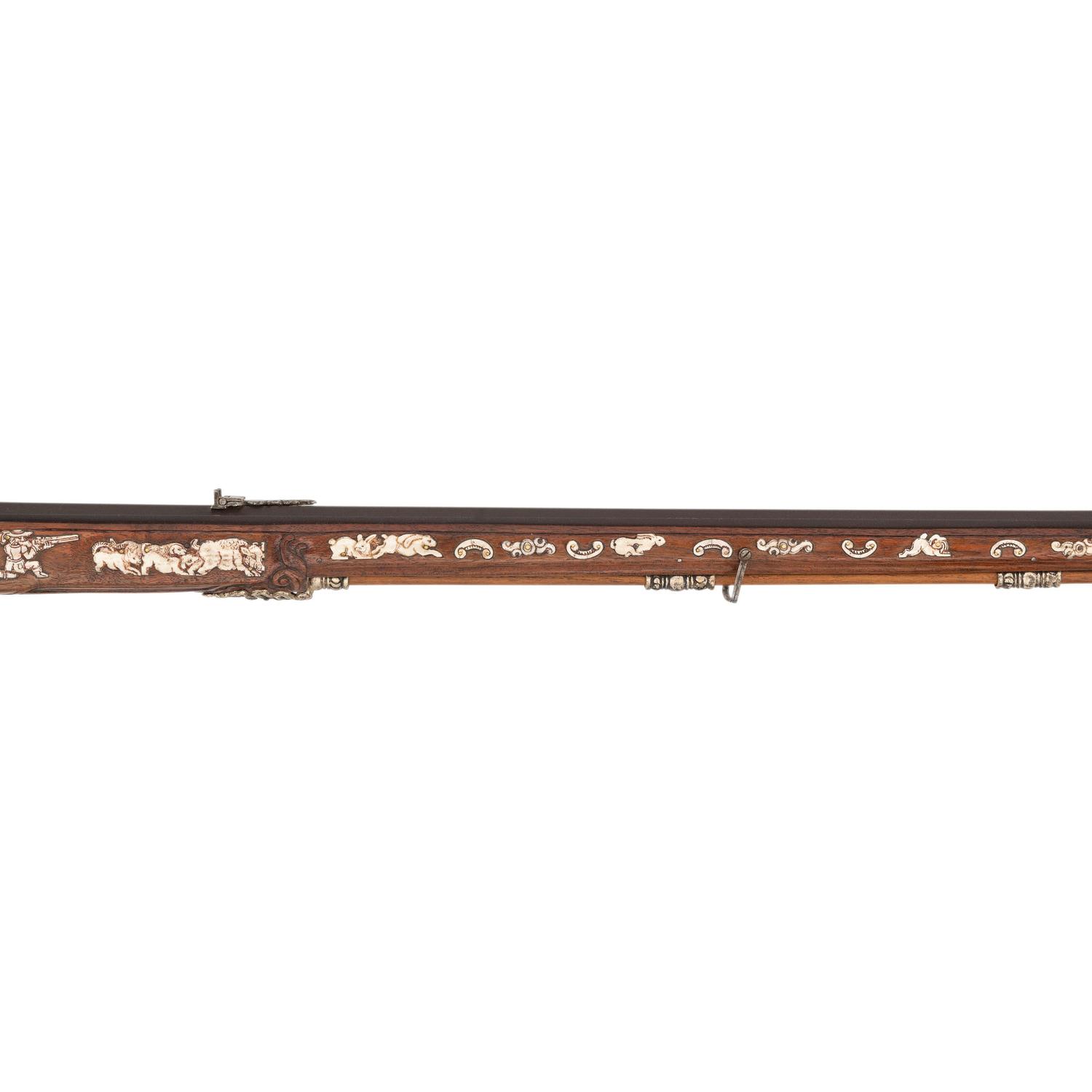 Contemporary Flintlock Jaeger Rifle by John B. Derrick (American, b.1936)