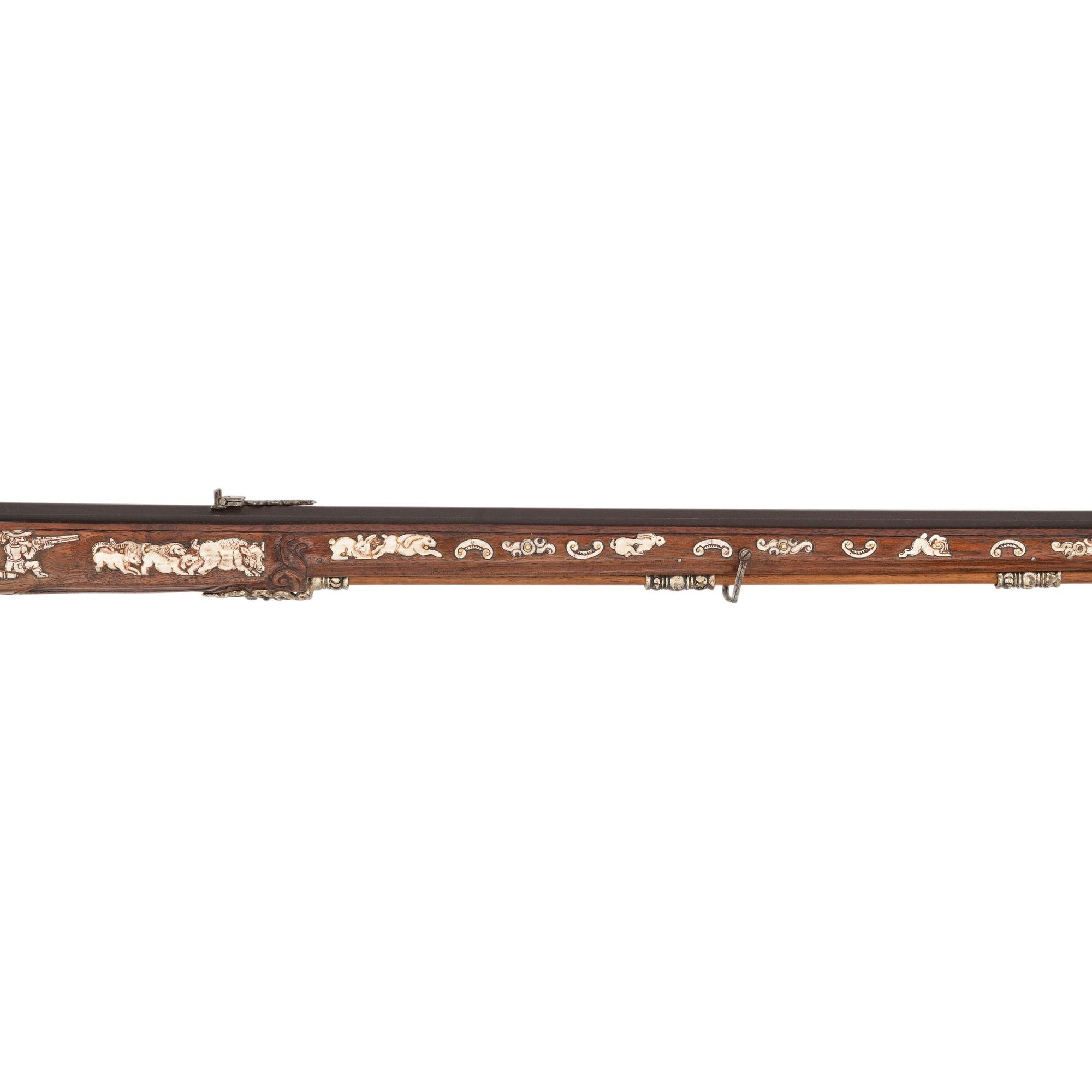 Contemporary Flintlock Jaeger Rifle by John B. Derrick (American, b.1936)