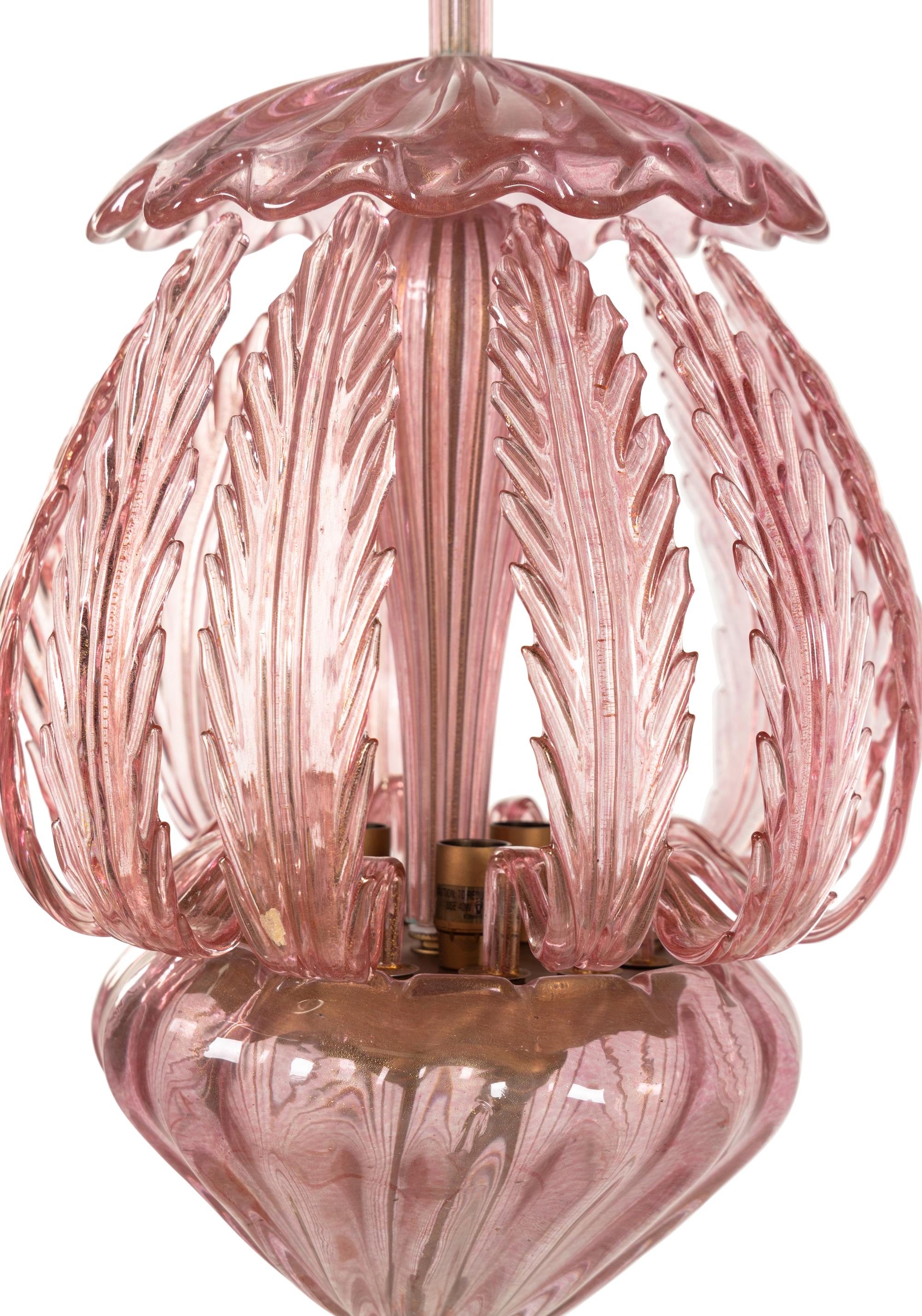 A Murano Glass Three-Light Pendant Chandelier
