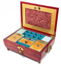 Two Regency Brass Inlaid Sewing Boxes Larger example: height 4 3/8 x width 11 x depth 8 inches. — 19TH CENTURY
