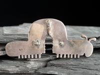 Zuni Silver and Mosaic Inlay Catepillar Pin/Pendant