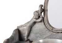 An Art Nouveau Putti-Carved Marble and Iron Figural Washstand