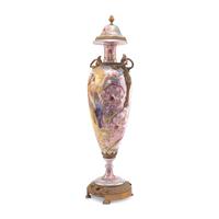 A Sèvres Style Gilt Bronze Mounted Porcelain Urn