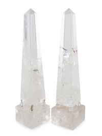 A Pair of Rock Crystal Obelisks