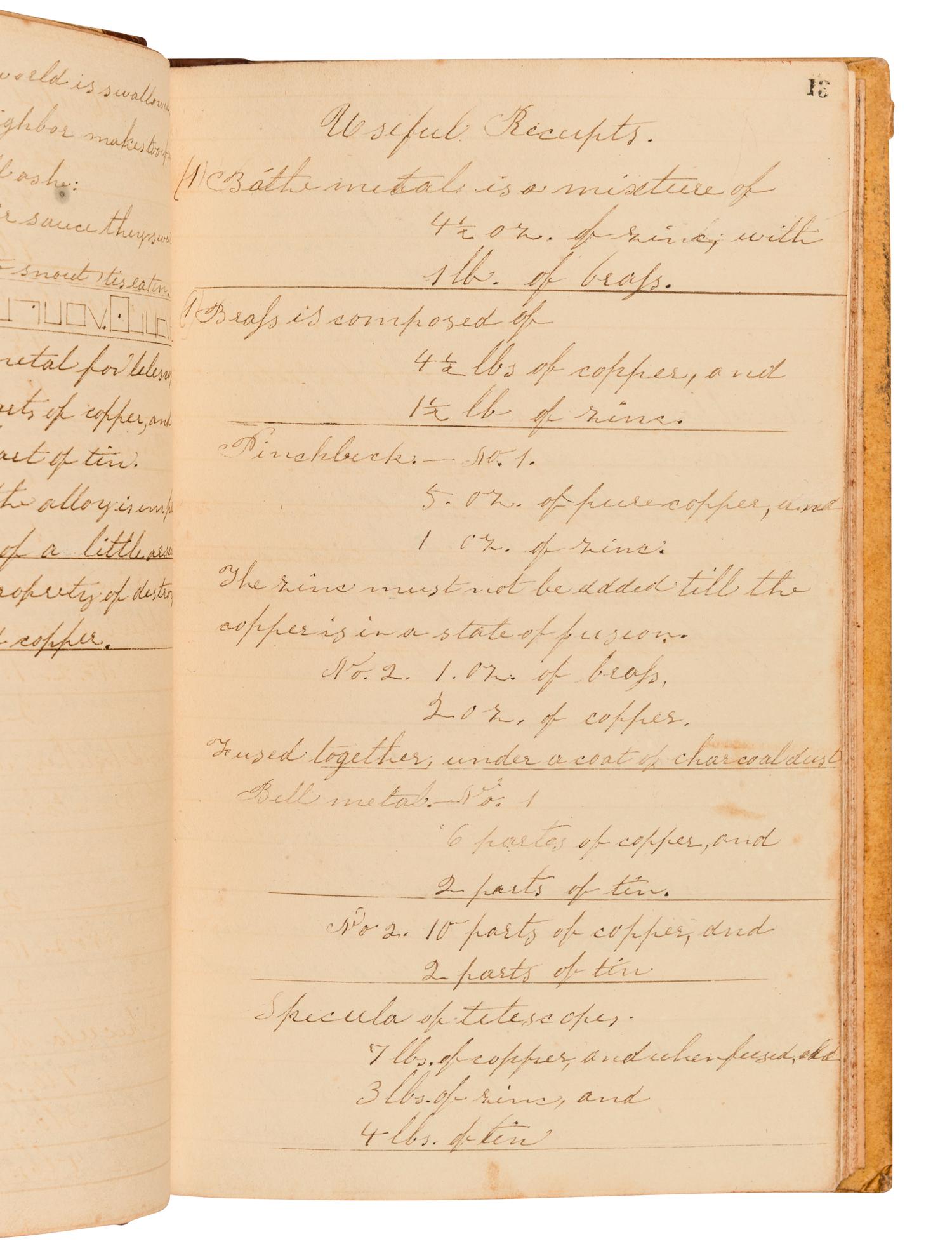[MANUSCRIPTS – REMEDIES]. Manuscript home maintenance and home remedy guide. Jamestown, NY, 1832.