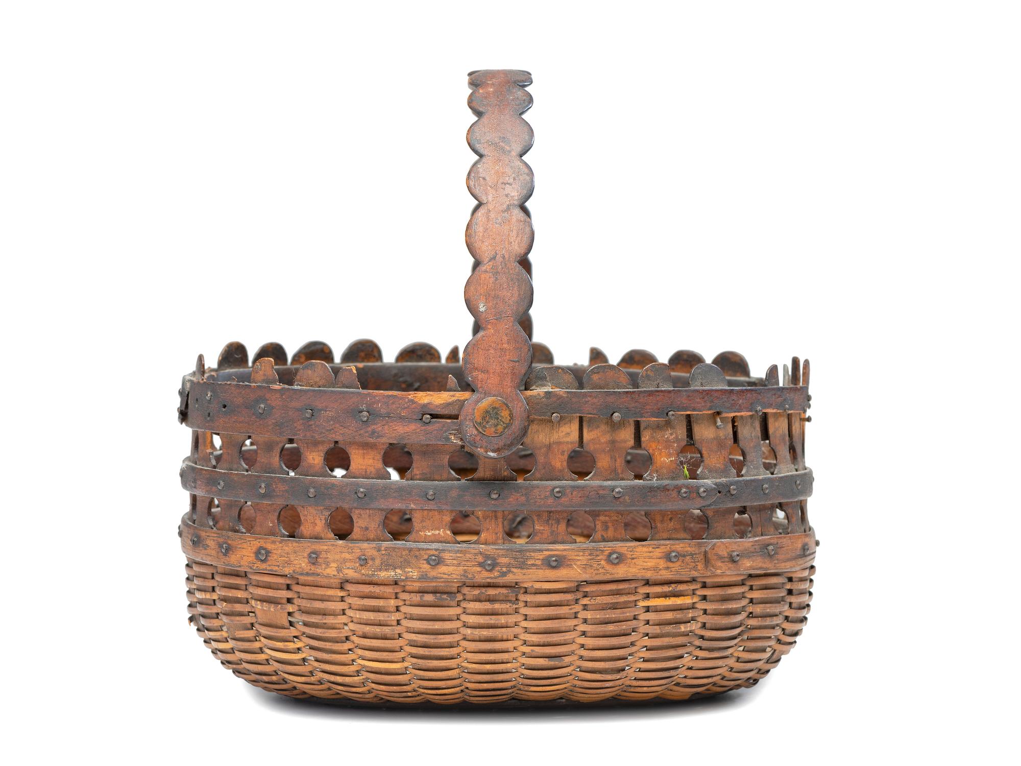 A Nantucket 'Double Lollipop' Woven Basket