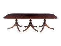 A George III Style Mahogany Triple-Pedestal Dining Table