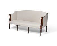 A Federal Carved and Inlaid Mahogany and Birch Sofa