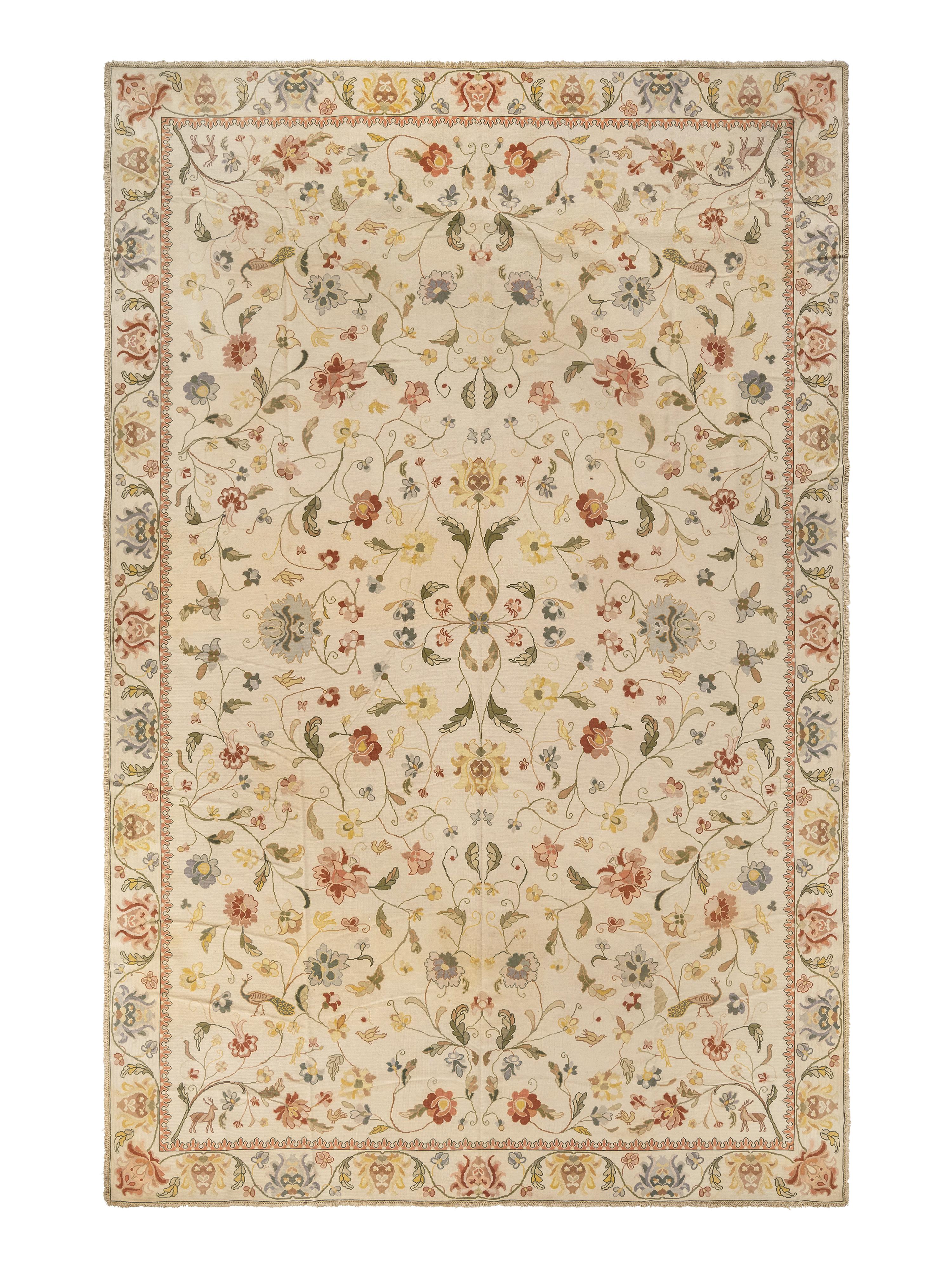 A Room Sized Aubusson Style Rug