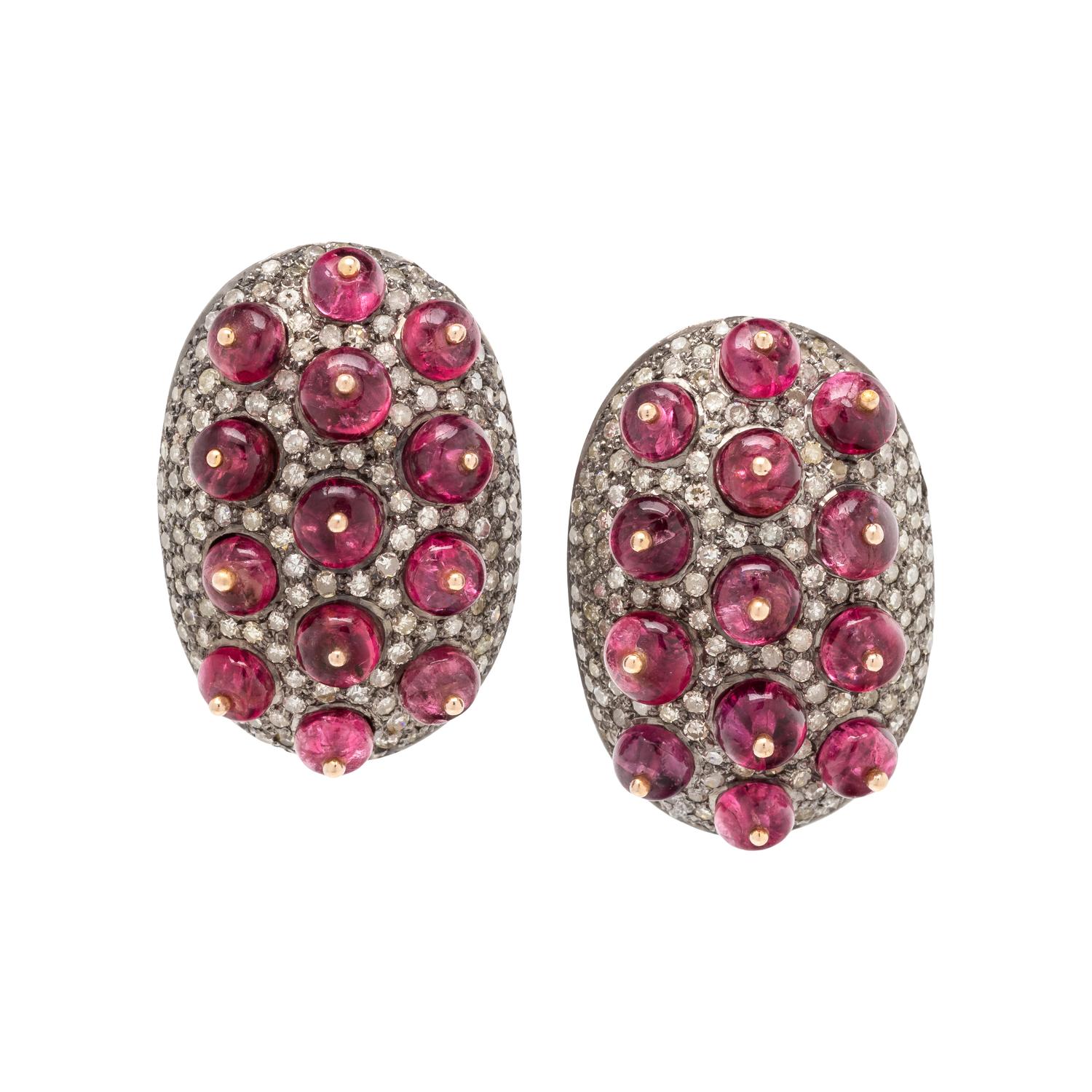 SPINEL AND DIAMOND EARRINGS