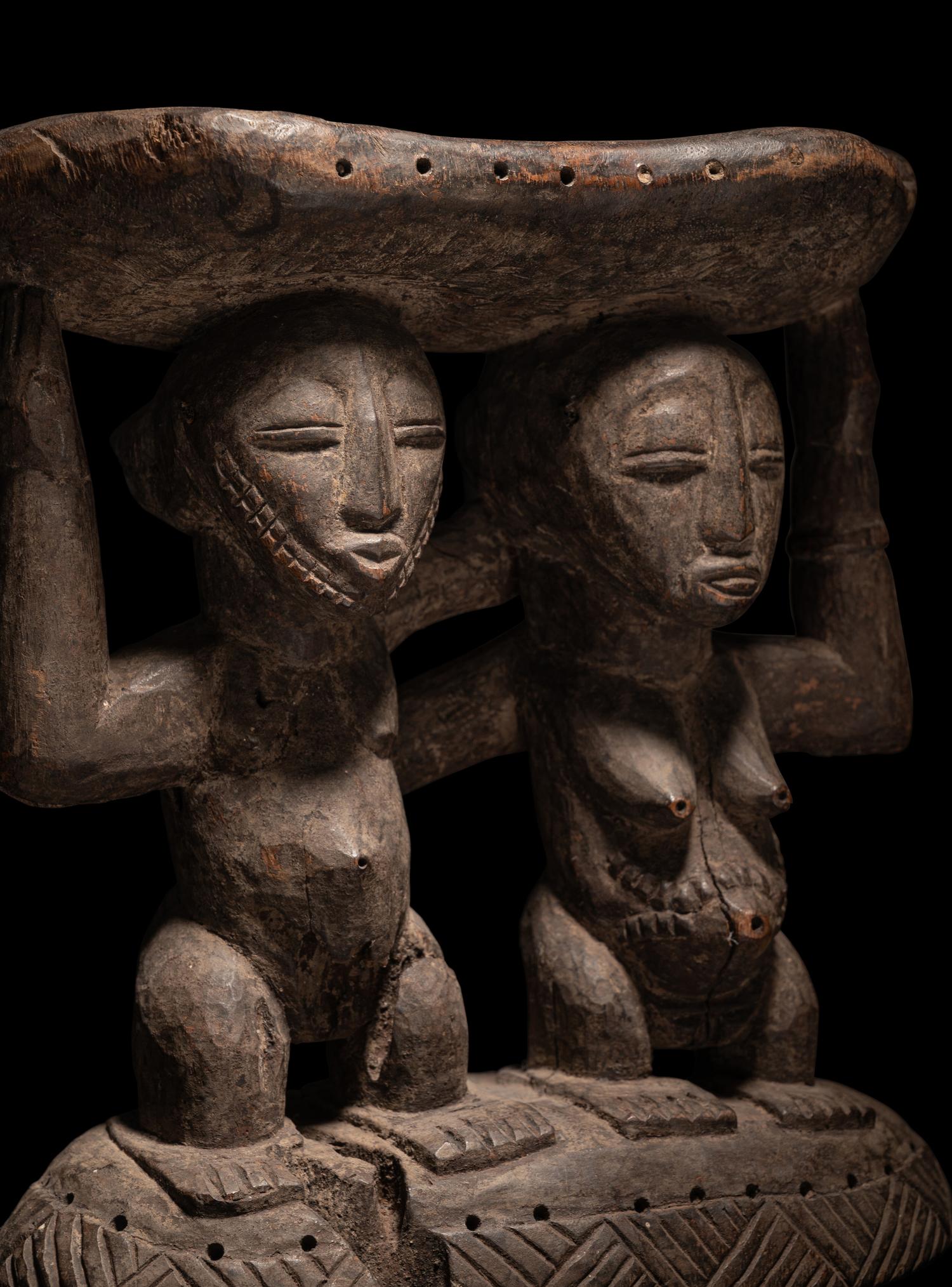 A Baule Wood Stool