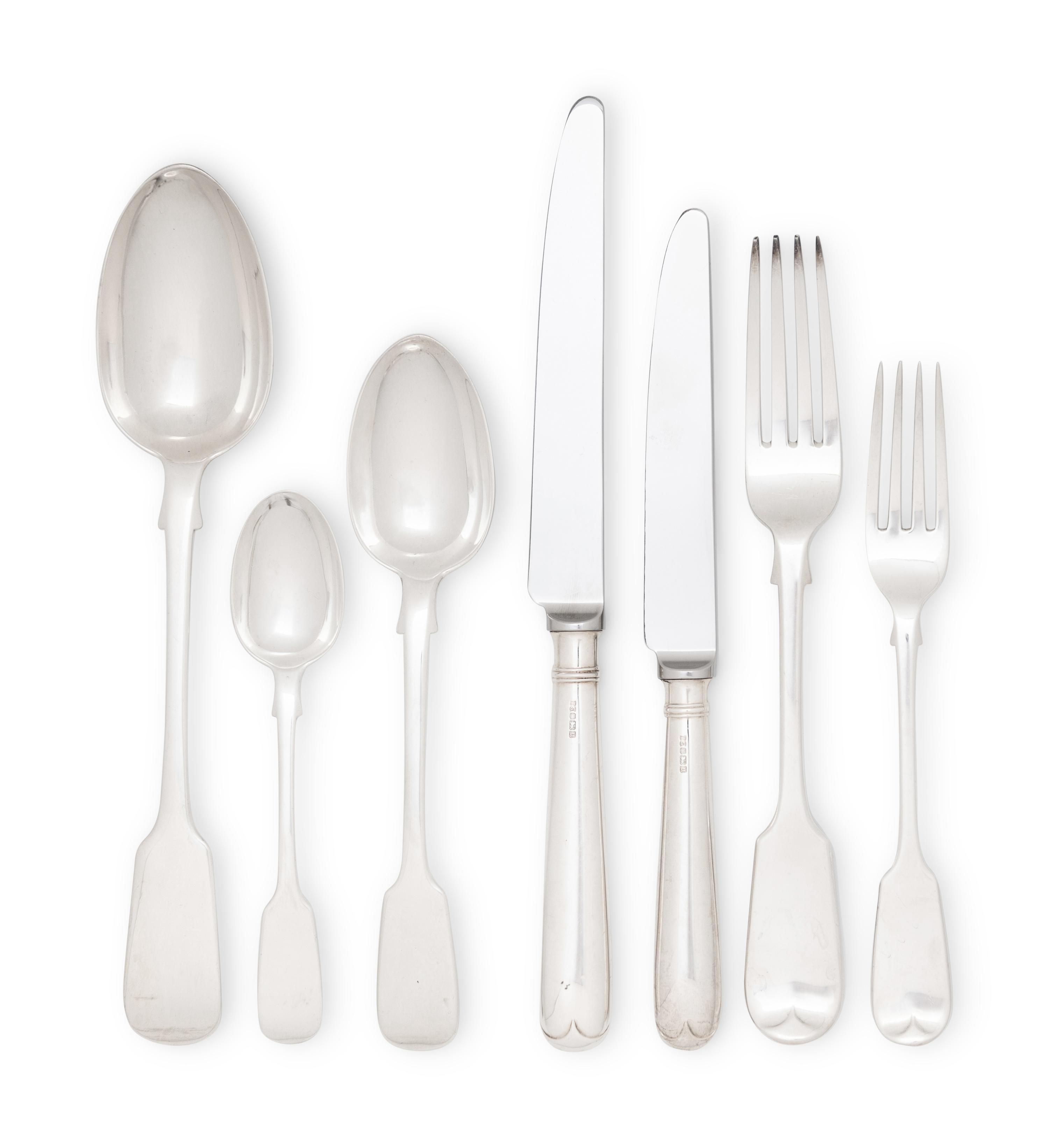 A Victorian Silver Flatware Service