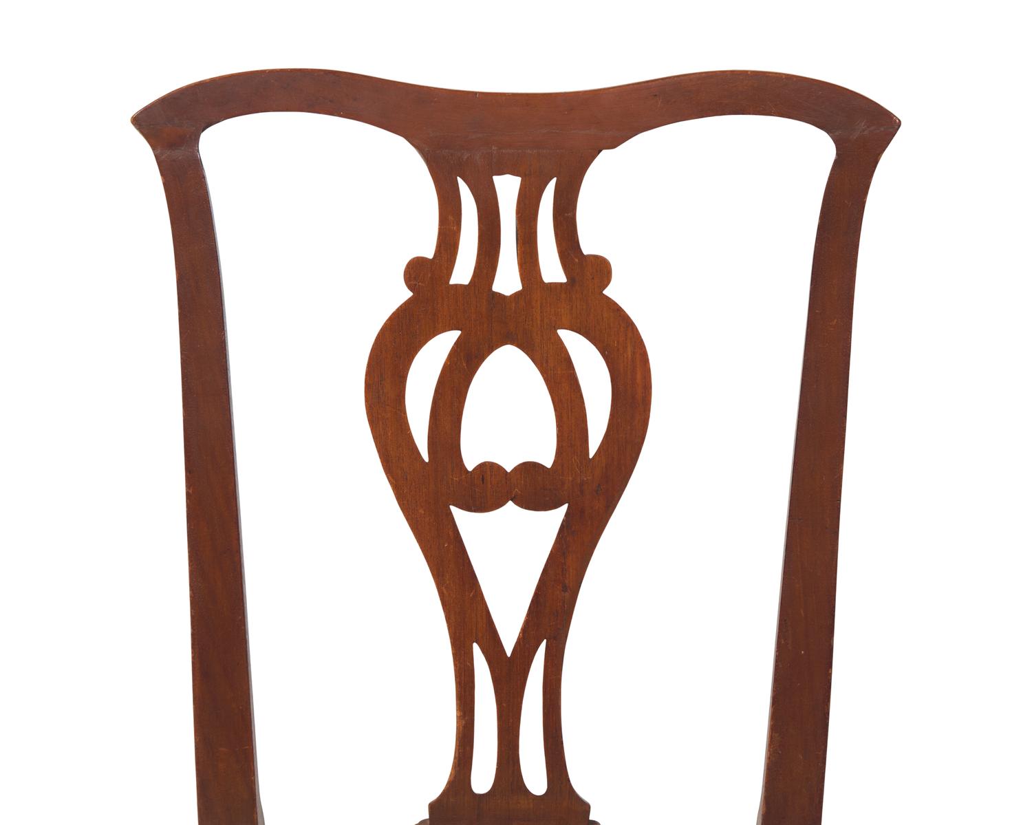 A Pair Of Chippendale Carved Mahogany Side Chairs