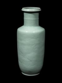 A Pale Celadon Glazed Porcelain Rouleau Vase