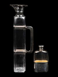Two English Silver-Mounted Glass Articles
