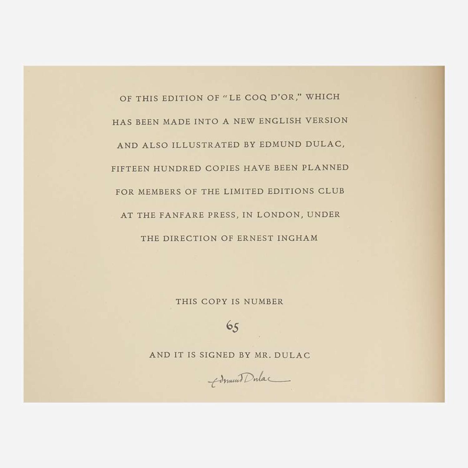 [Children's & Illustrated] [Dulac, Edmund] Group of 9 Titles