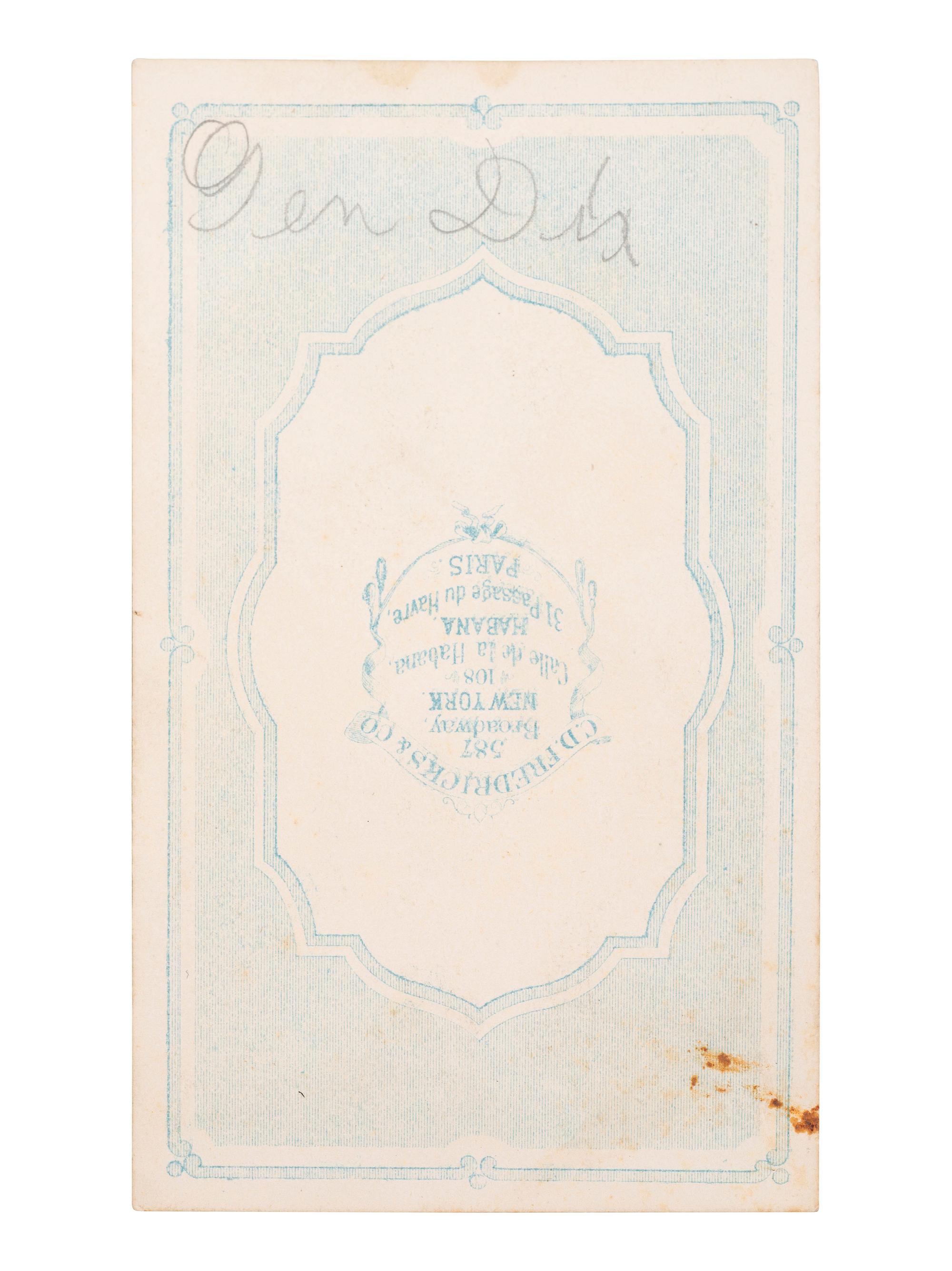 [CIVIL WAR] DIX, John A. (1798-1879). 2 items, incl. letter signed by Maj. Gen. Dix & scarce CDV.