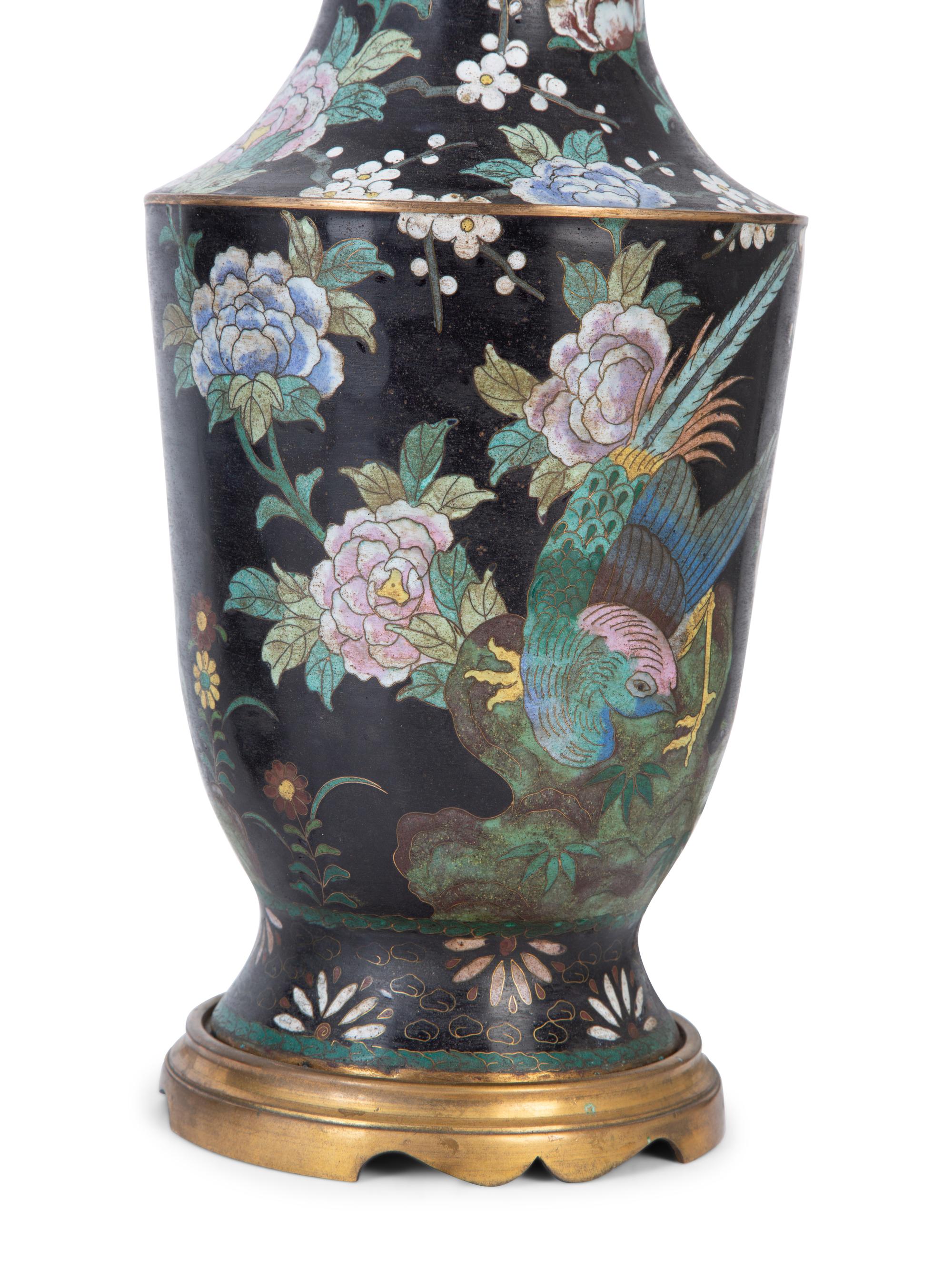 A Pair of Cloisonné Vases — 20TH CENTURY