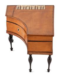 A Tulipwood Piano-Form Musical Sewing Box