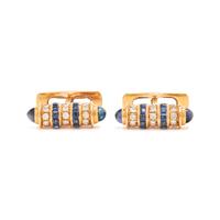 DIAMOND AND SAPPHIRE CUFFLINKS