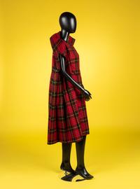 Comme des Garçons Red Tartan Plaid Pleated Dress, 2017