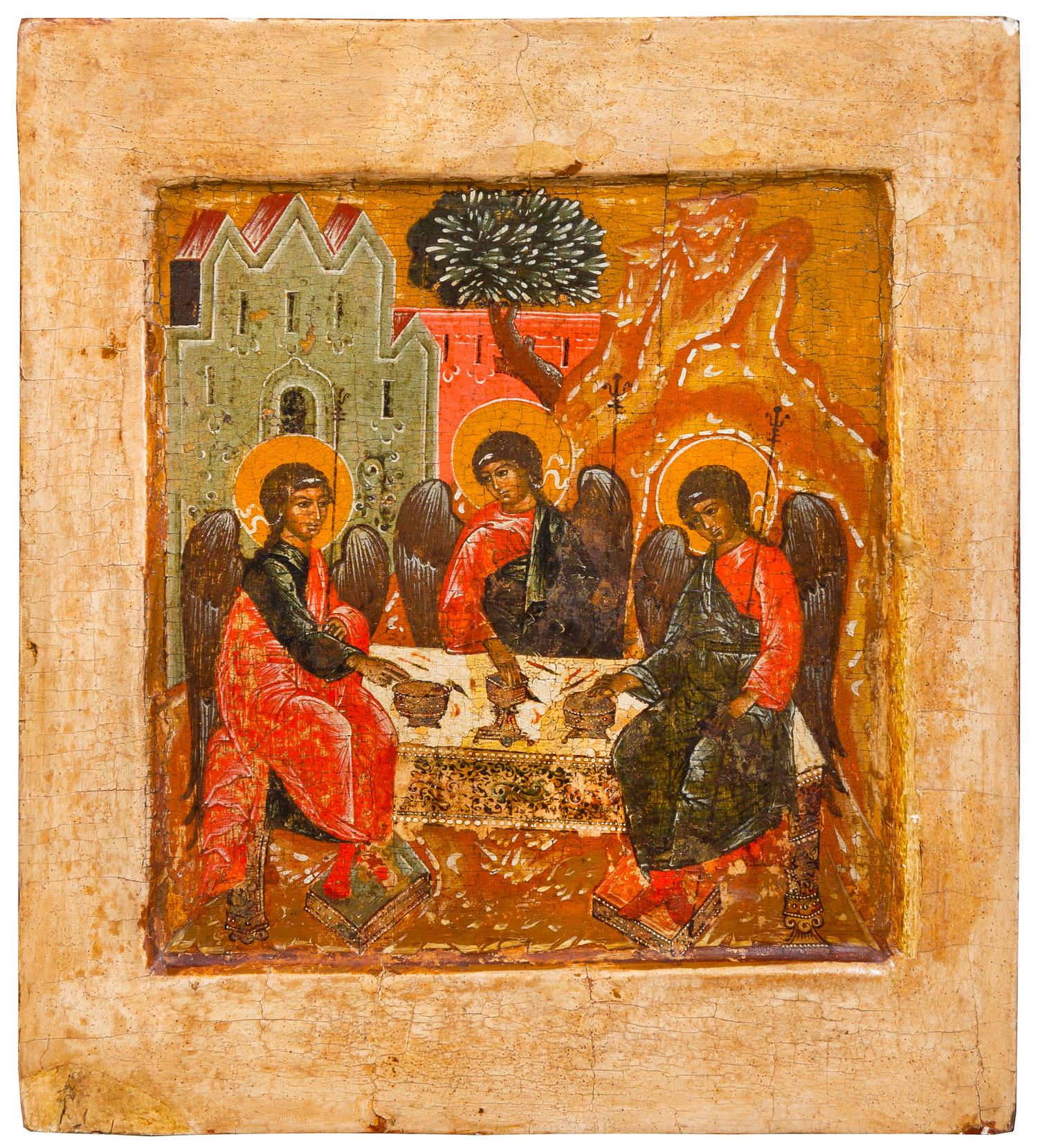 Russian School, (17th Century), The Old Testament Trinity - The Hospitality of Abraham