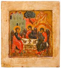 Russian School, (17th Century), The Old Testament Trinity - The Hospitality of Abraham