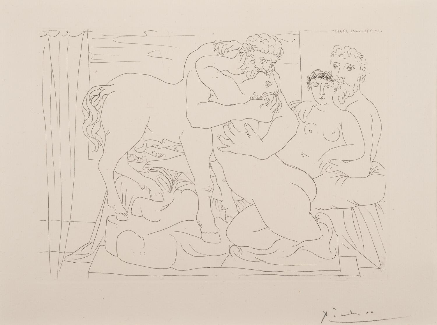Le Repos du Sculpteur devant un Centaure et une Femme (from La Suite Vollard )