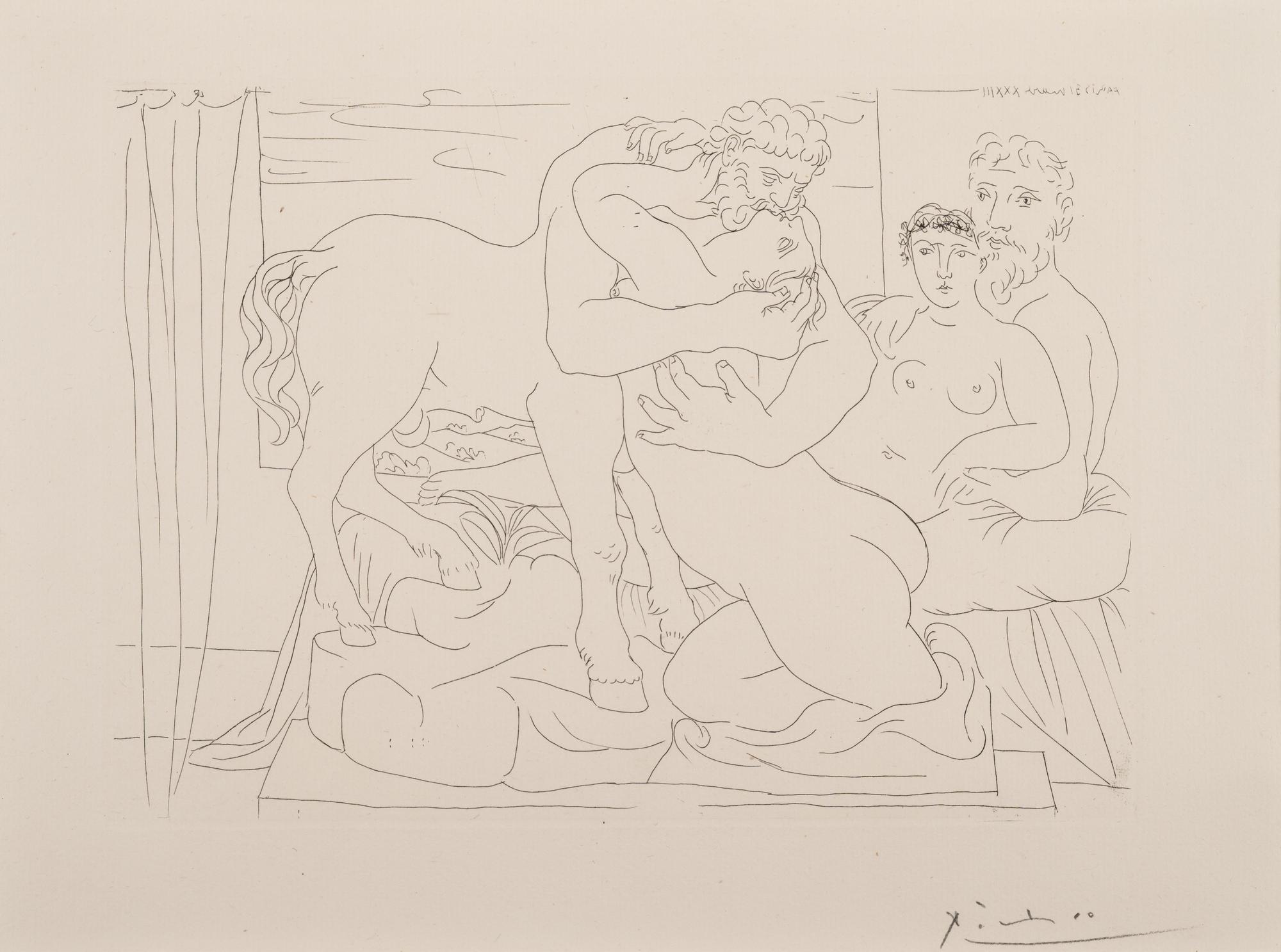 Le Repos du Sculpteur devant un Centaure et une Femme (from La Suite Vollard )