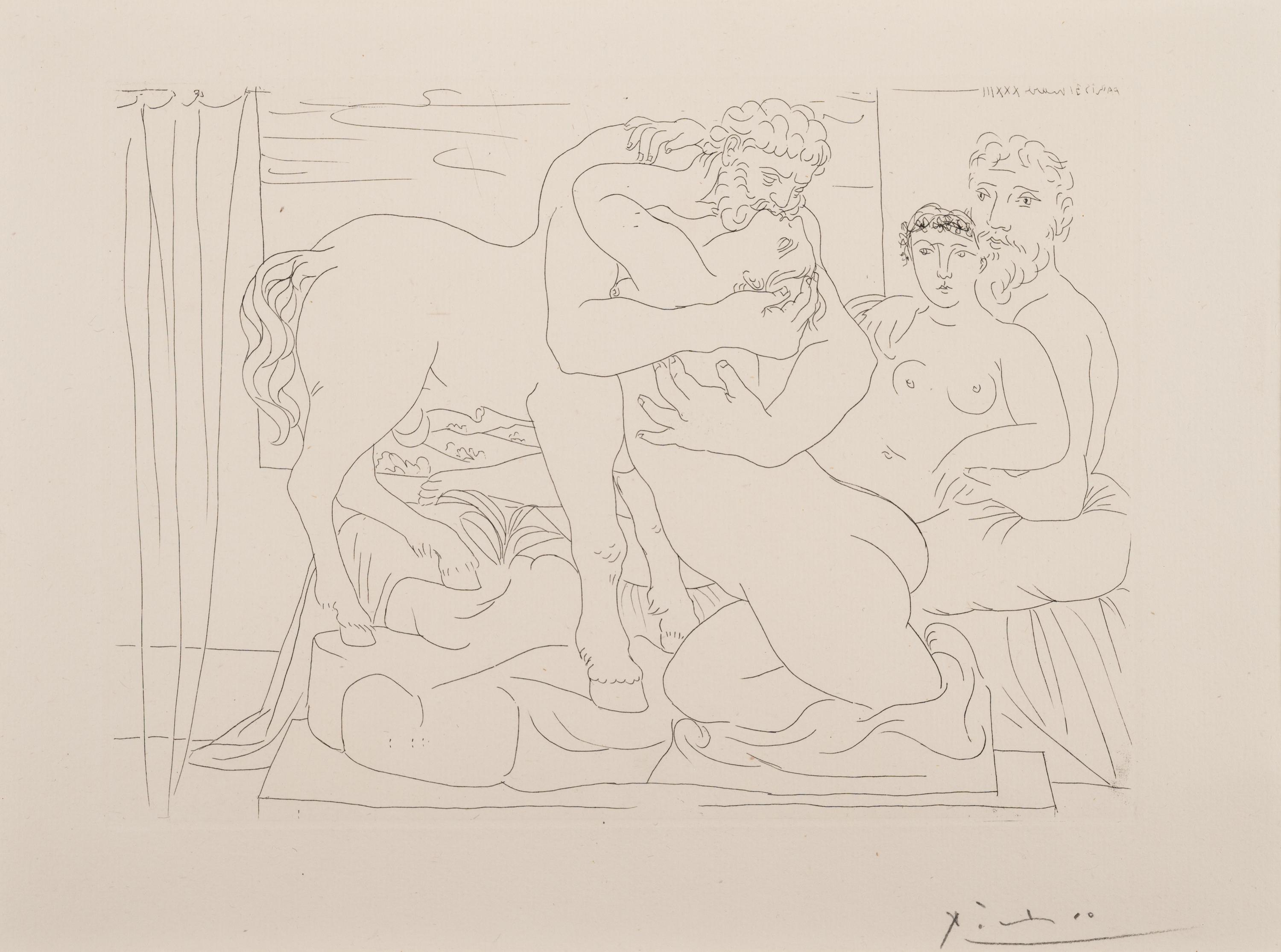 Le Repos du Sculpteur devant un Centaure et une Femme (from La Suite Vollard )