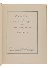 KLEE, Paul (1879-1940), illustrator. -- VOLTAIRE, Francois Marie Arouet de (1694-1778). Kandide, oder Die beste Welt . Munich: Kurt Wolff, [1920].