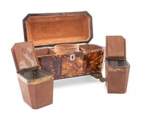 Three Regency Tortoiseshell Tea Caddies