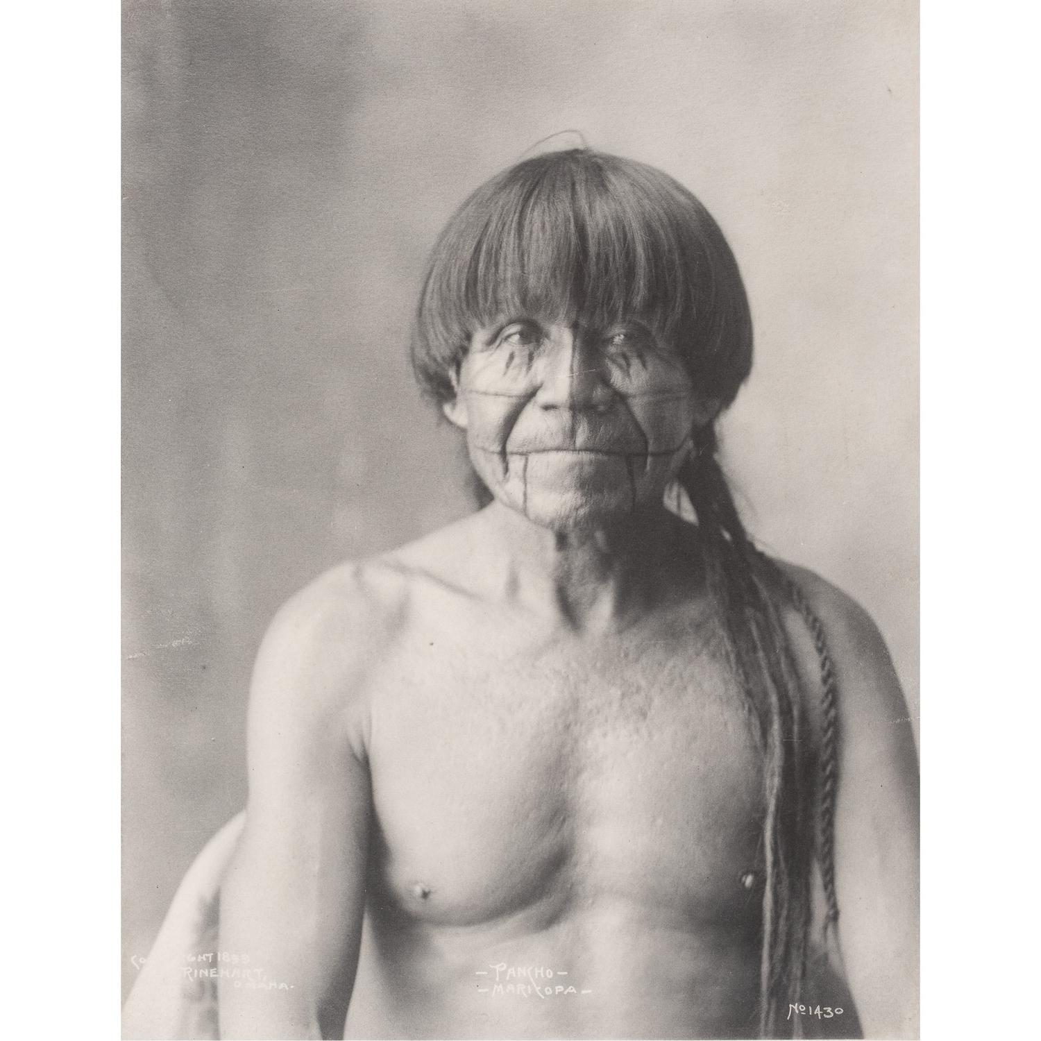 F.A. Rinehart, Two Platinum Photographs Featuring Pancho, Maricopa, and Juan Jose, Pueblo - Santa Clara