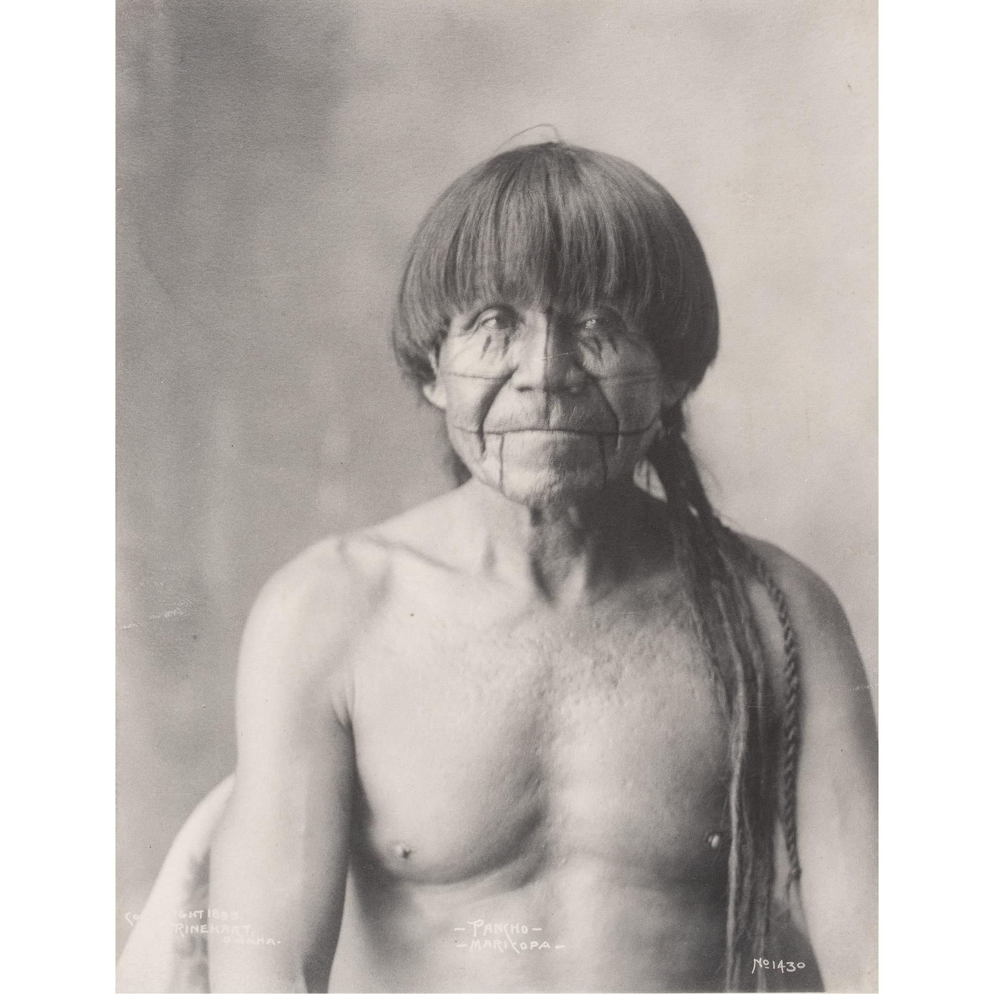 F.A. Rinehart, Two Platinum Photographs Featuring Pancho, Maricopa, and Juan Jose, Pueblo - Santa Clara
