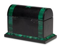 A Malachite Veneered Table Casket