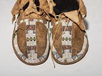 Central Plains Beaded Buffalo Hide Moccasins