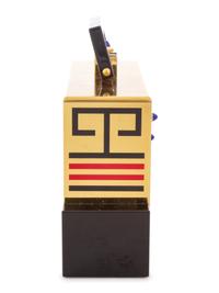 A Cartier Art Deco Style Enameled Desk Clock