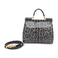 Dolce & Gabbana, Medium Sicily Bag in Grey Leopard Print