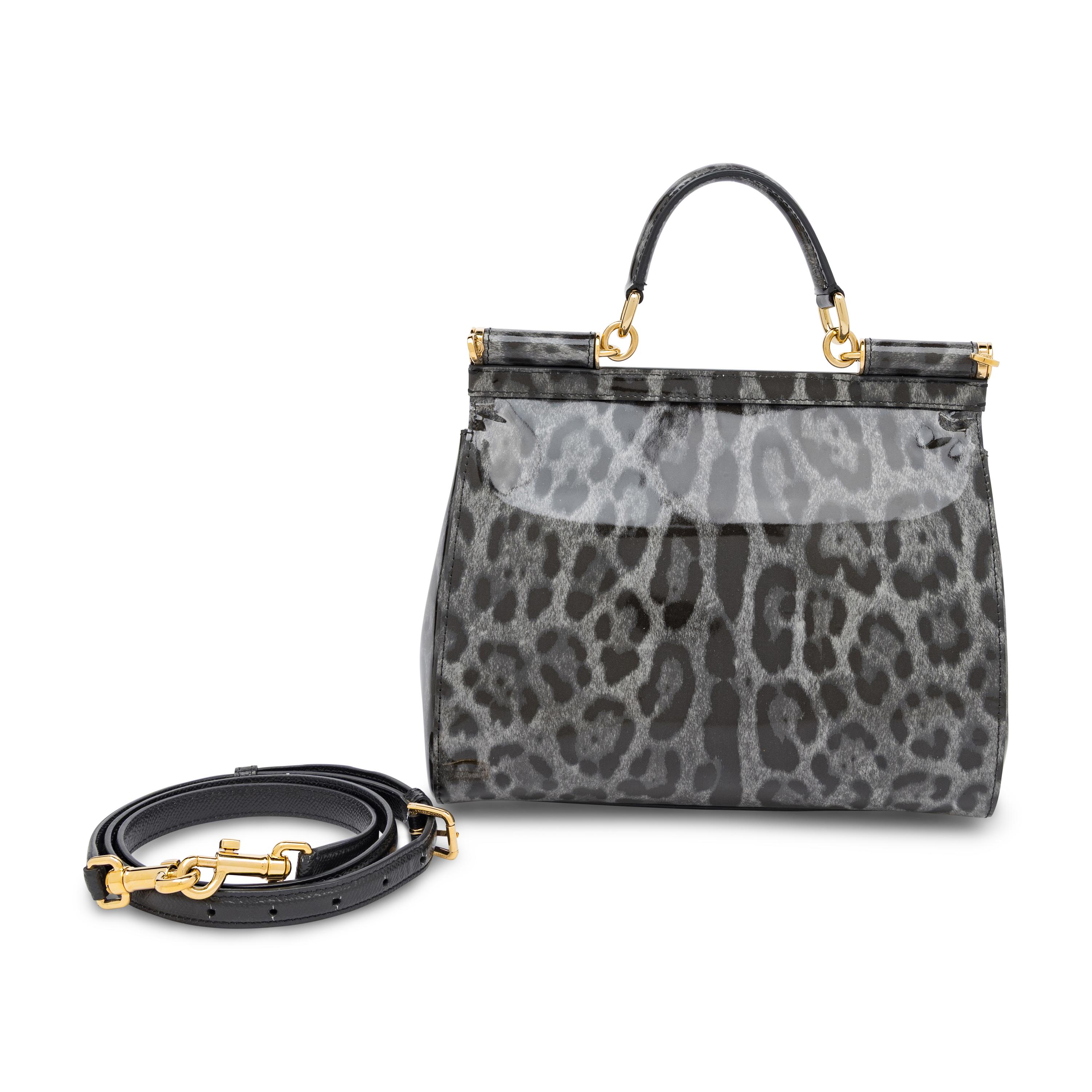 Dolce & Gabbana, Medium Sicily Bag in Grey Leopard Print