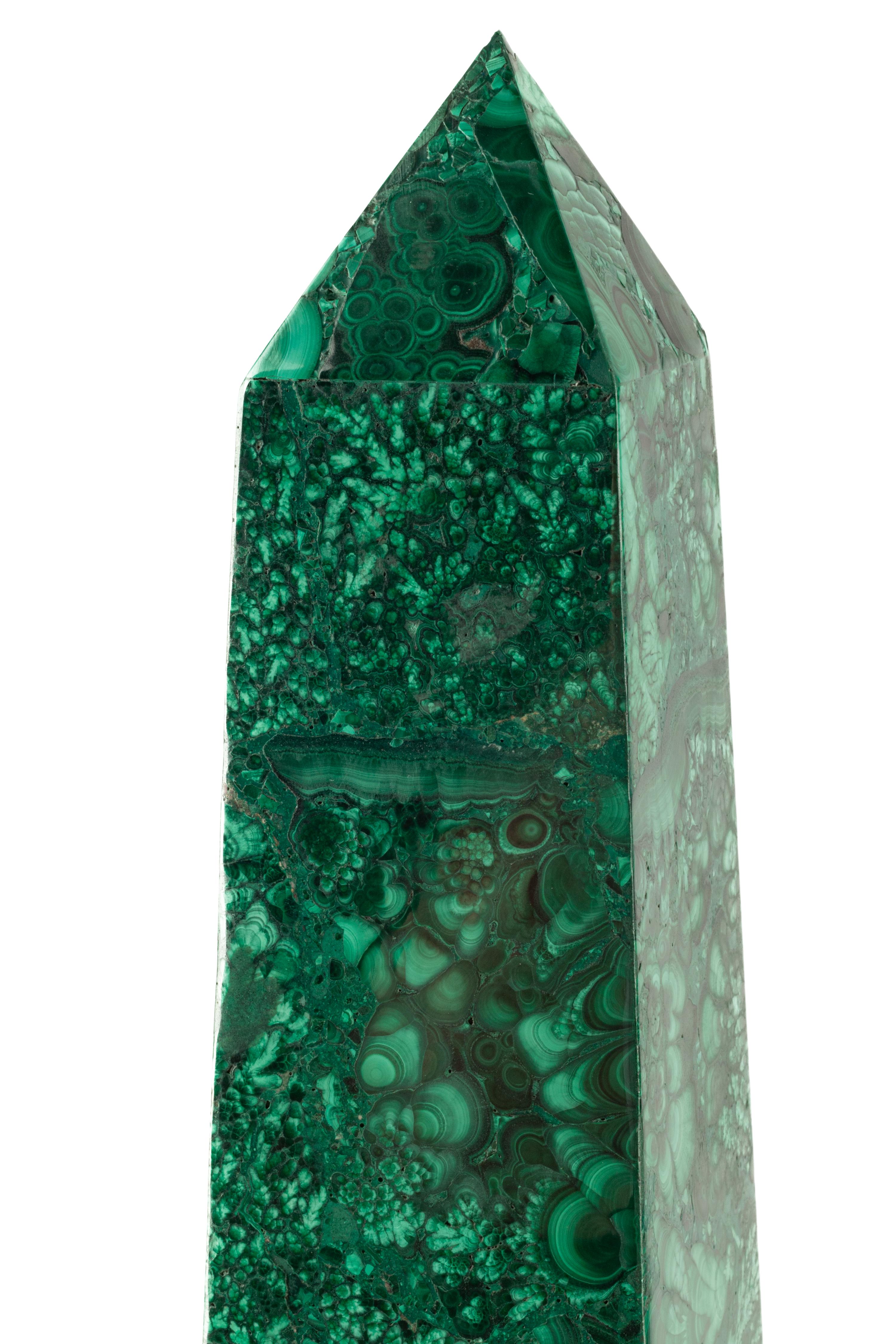 A Pair of Malachite Obelisks